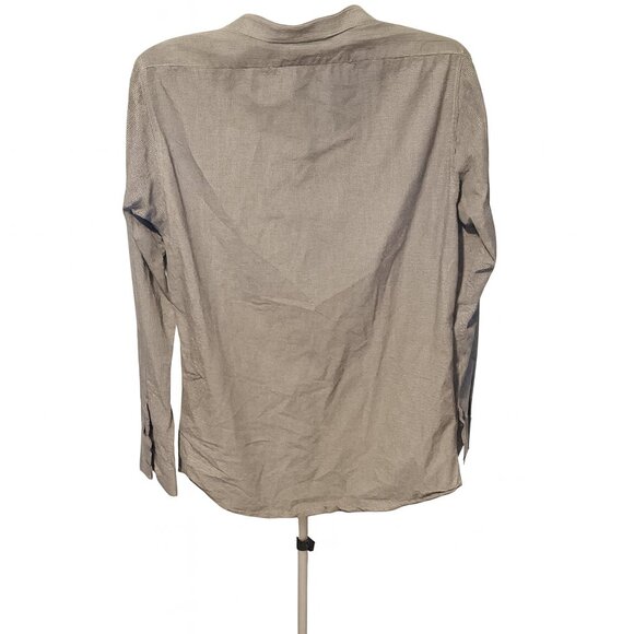 Stylish Gray Pinstripe Button-Up Shirt | XL | Versatile Holiday Outfit - Picture 2 of 8